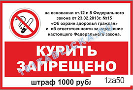Таблички в помещении: запрещающие курить запрещено